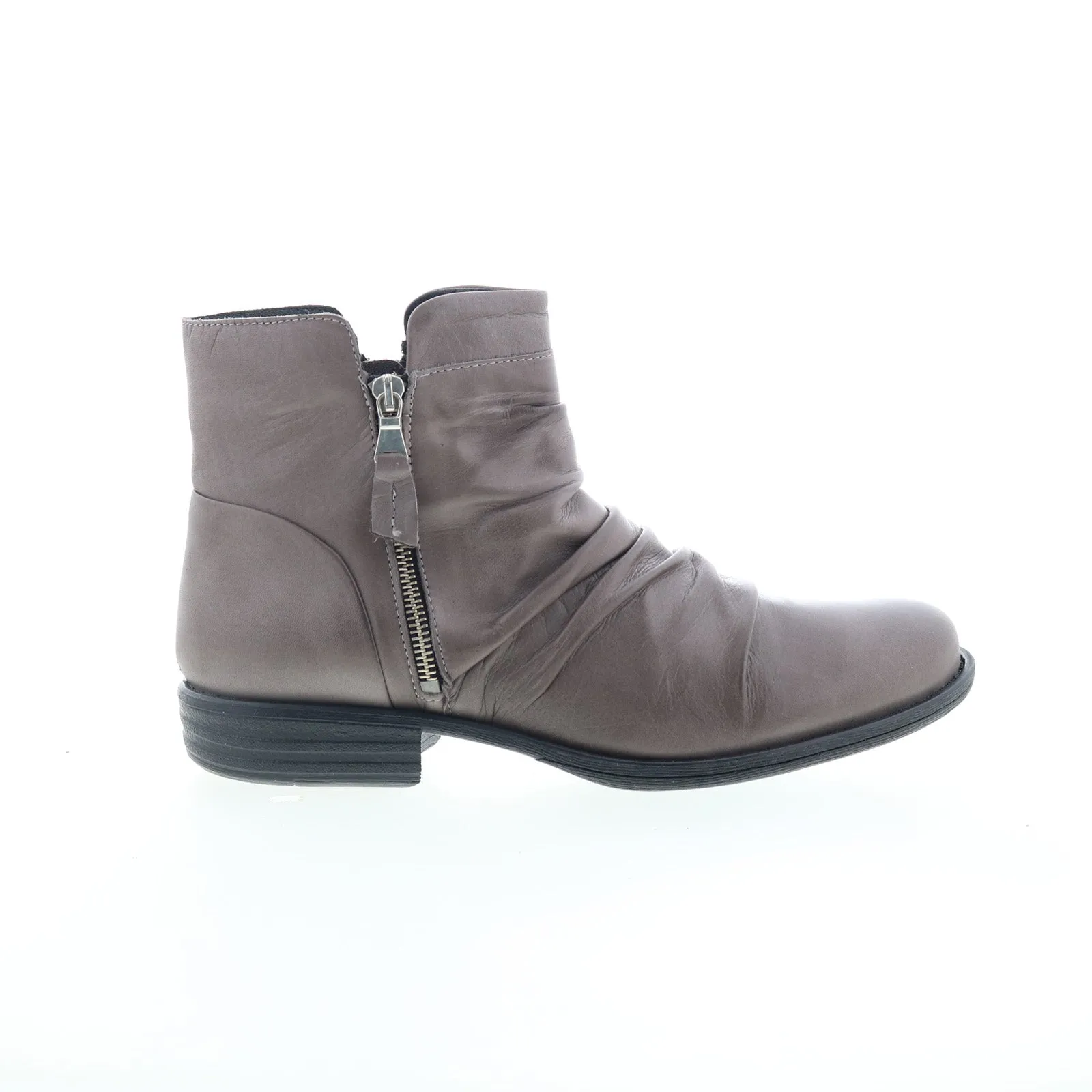 Miz Mooz Lucy-EU Womens Gray Leather Zipper Ankle & Booties Boots Built Tough Smooth Style