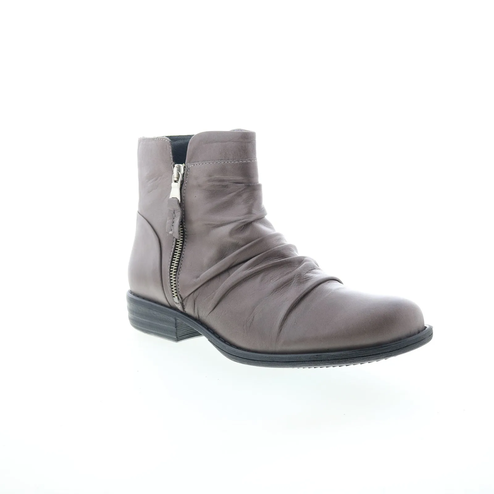 All Day Use Miz Mooz Lucy-EU Womens Gray Leather Zipper Ankle & Booties Boots