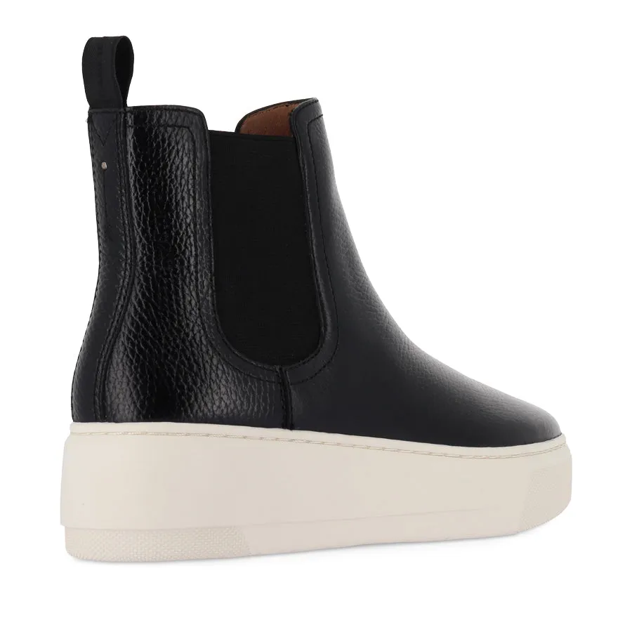 CRAWFORD - BLACK LEATHER Boosted look padded - strap