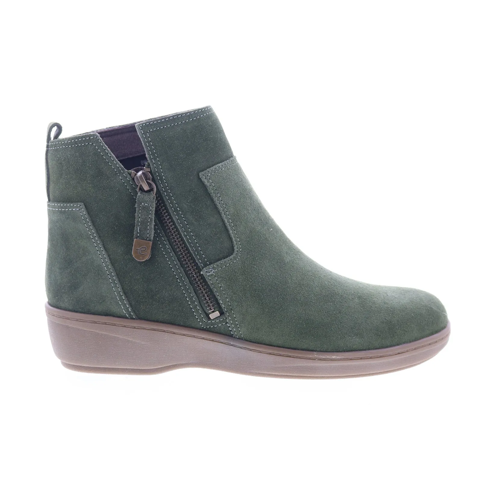 Easy Spirit Sol SESOL Womens Green Wide Suede Casual Dress Boots Traction Grip