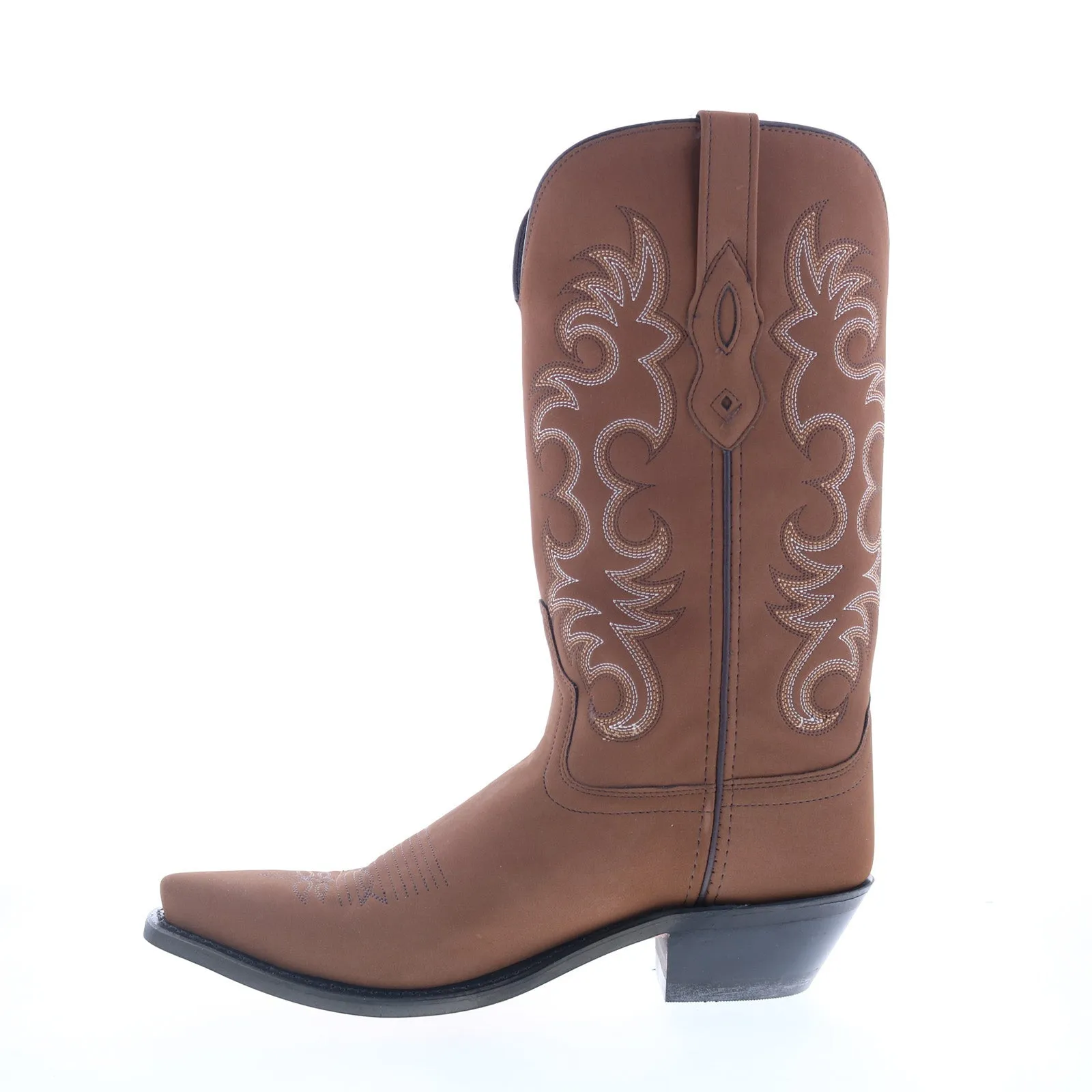 Jama Old West Snip Toe LF2004 Womens Brown Leather Slip On Western Boots Warm Comfort