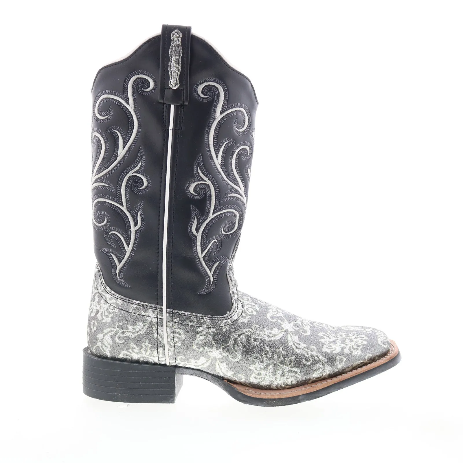 Trail Ready Footwear Work Field Jama Old West Medium Square Toe 18124 Womens Silver Leather Western Boots