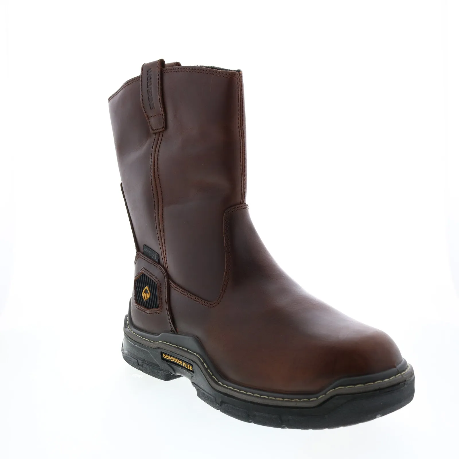 Wolverine Raider Durashocks Wellington Insulated 10" Mens Brown Work Boots Comfort Grip