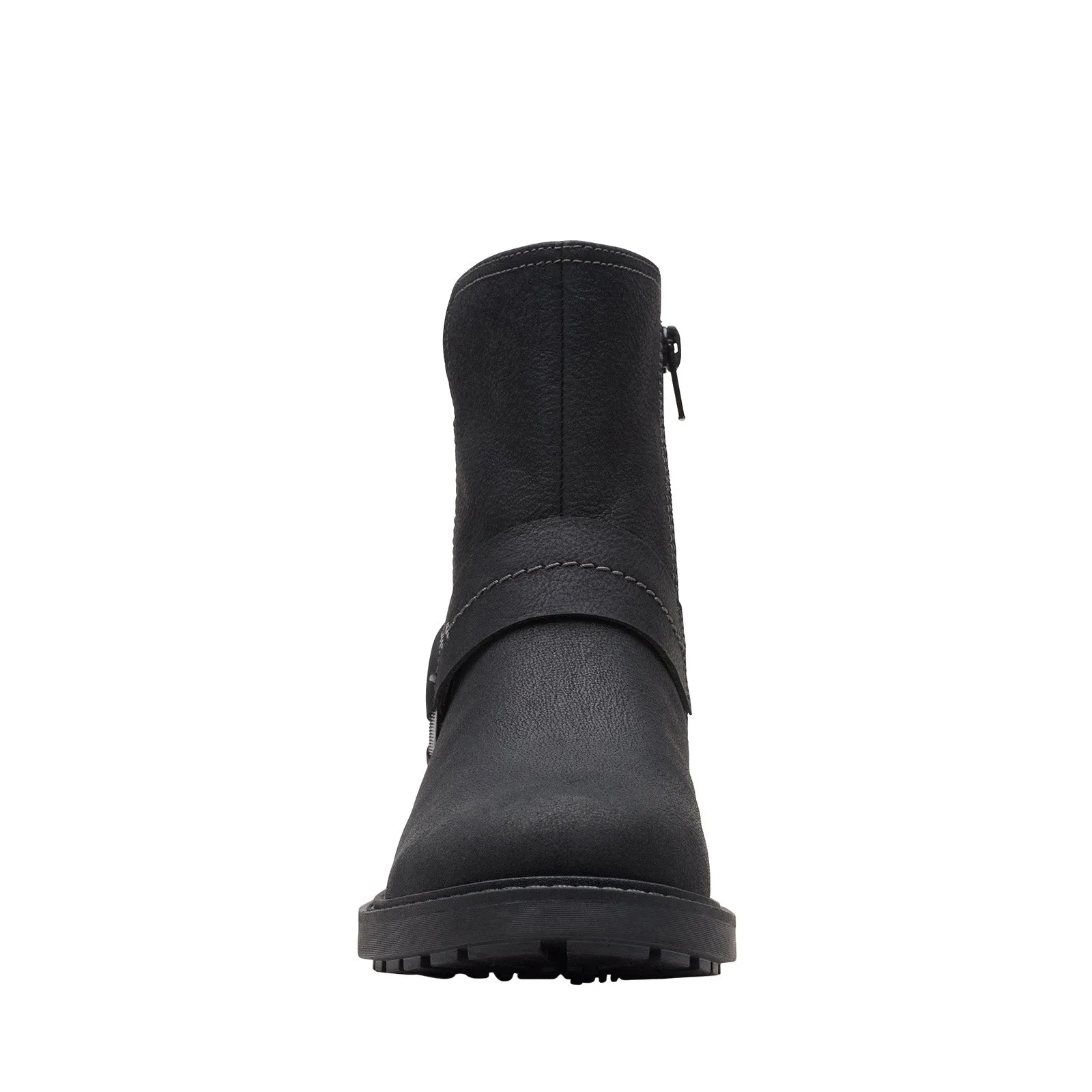 Clarks Opal Rose 26168444 Womens Black Leather Casual Dress Boots No Laces