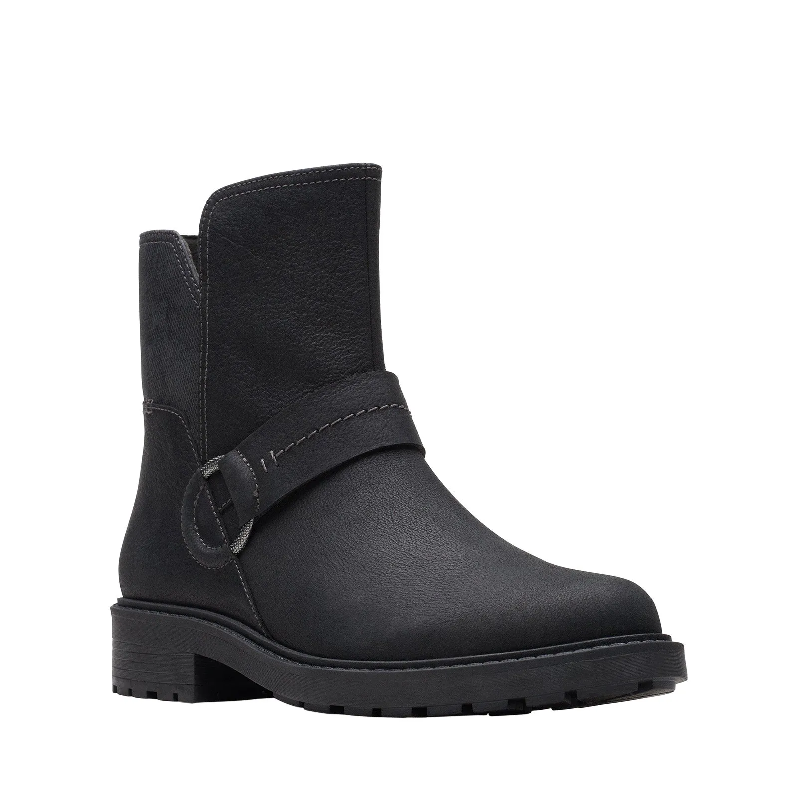 Clarks Opal Rose 26168444 Womens Black Leather Casual Dress Boots Functional Design