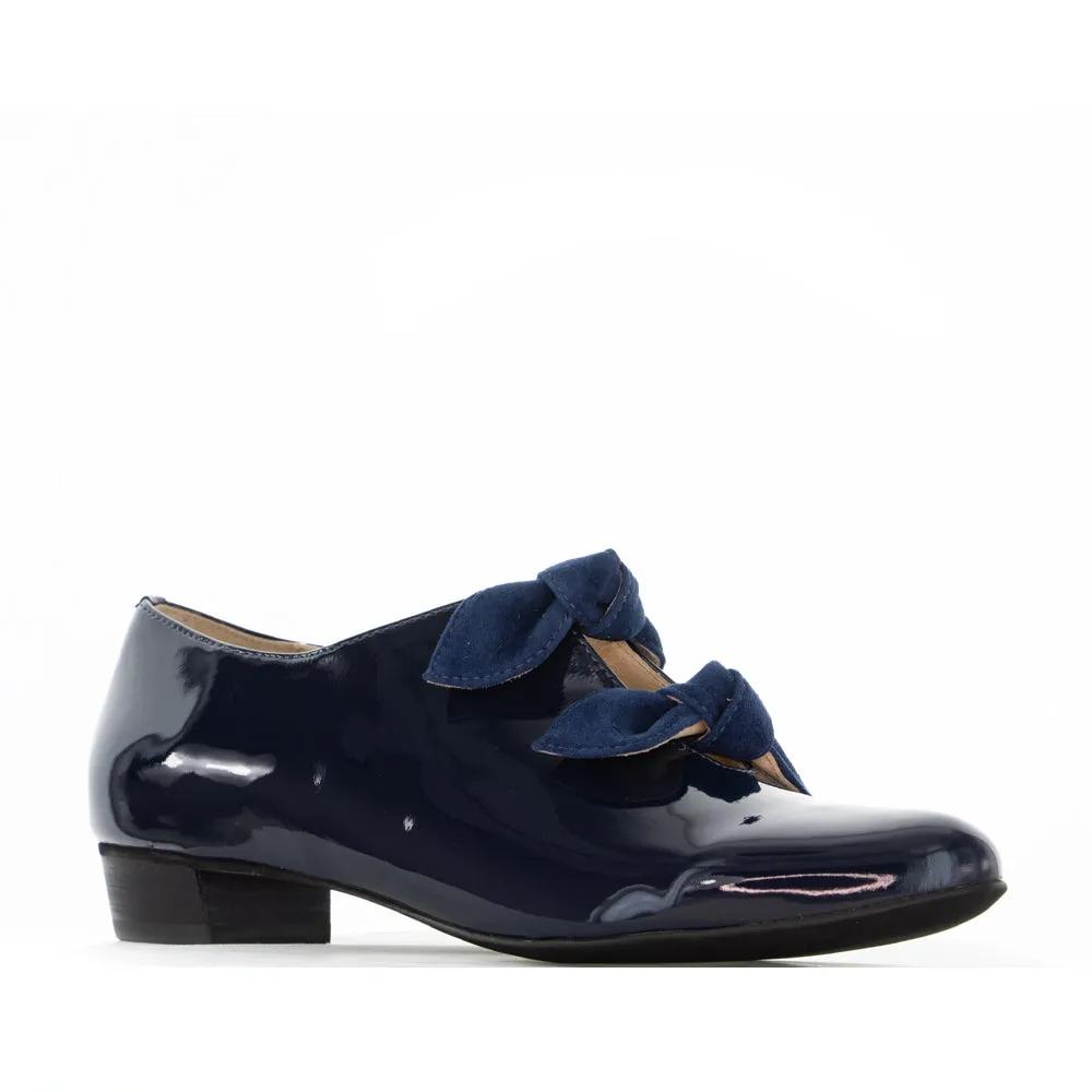 DJANGO & JULIETTE ELMAS NAVY PATENT Bohemian Style Heels