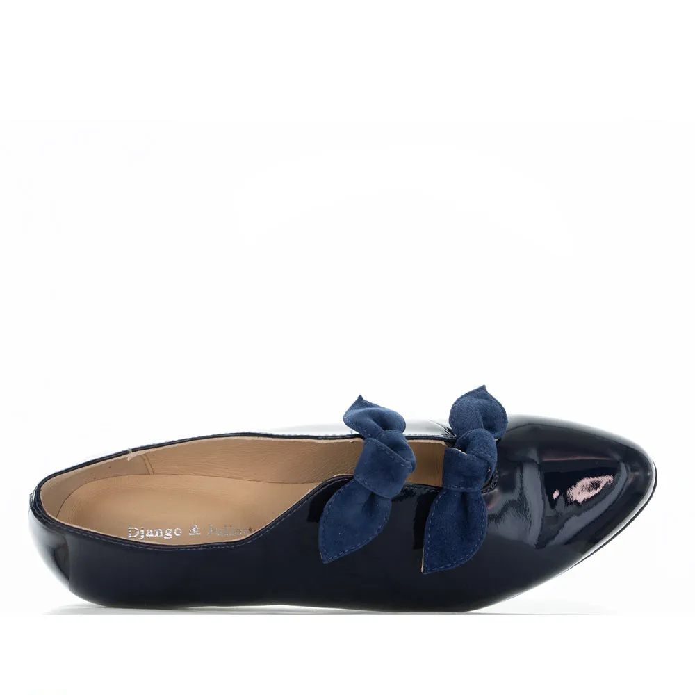 DJANGO & JULIETTE ELMAS NAVY PATENT Bridal Wedding Heels