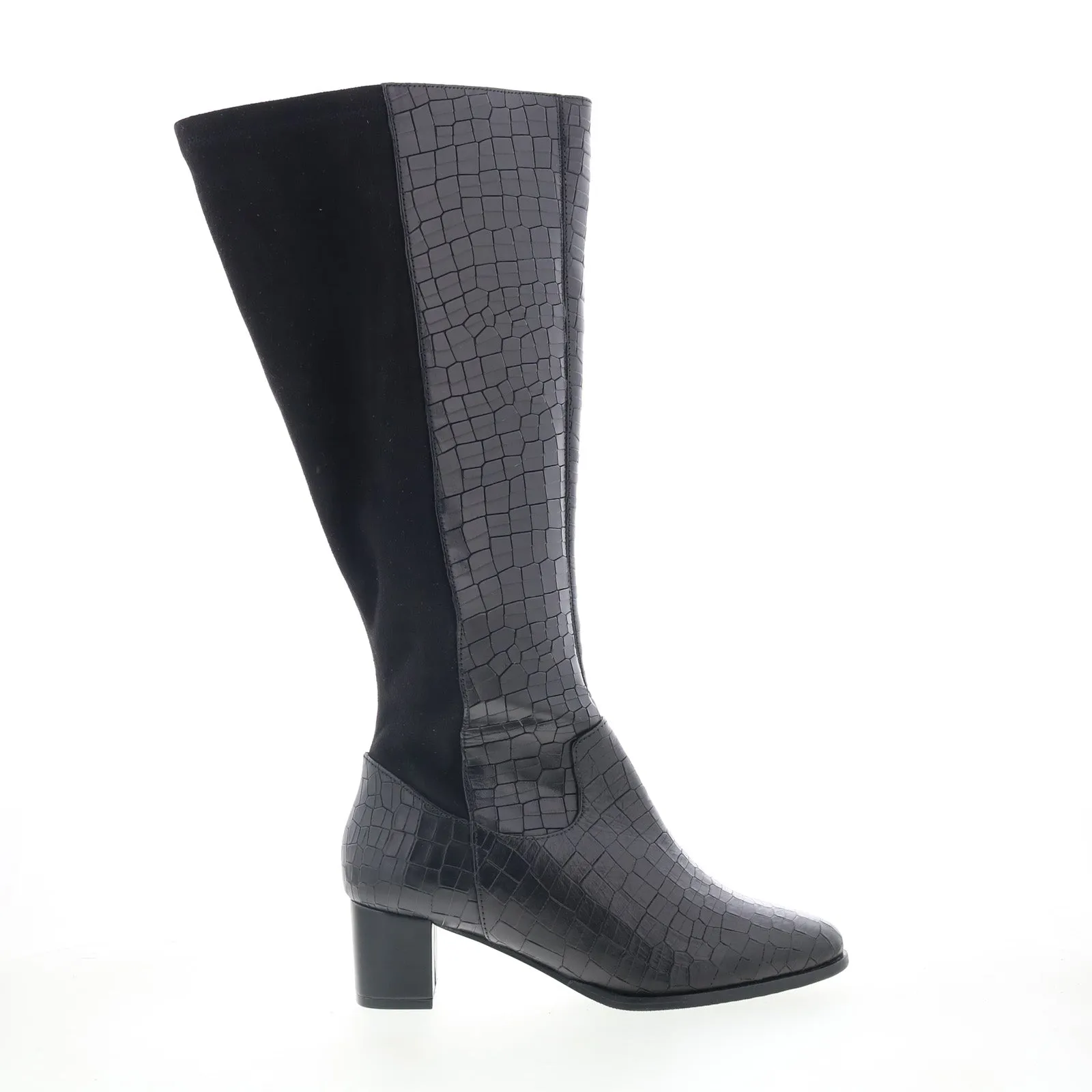Trotters Kirby Wide Calf T2067-011 Womens Black Leather Casual Dress Boots Mountain use