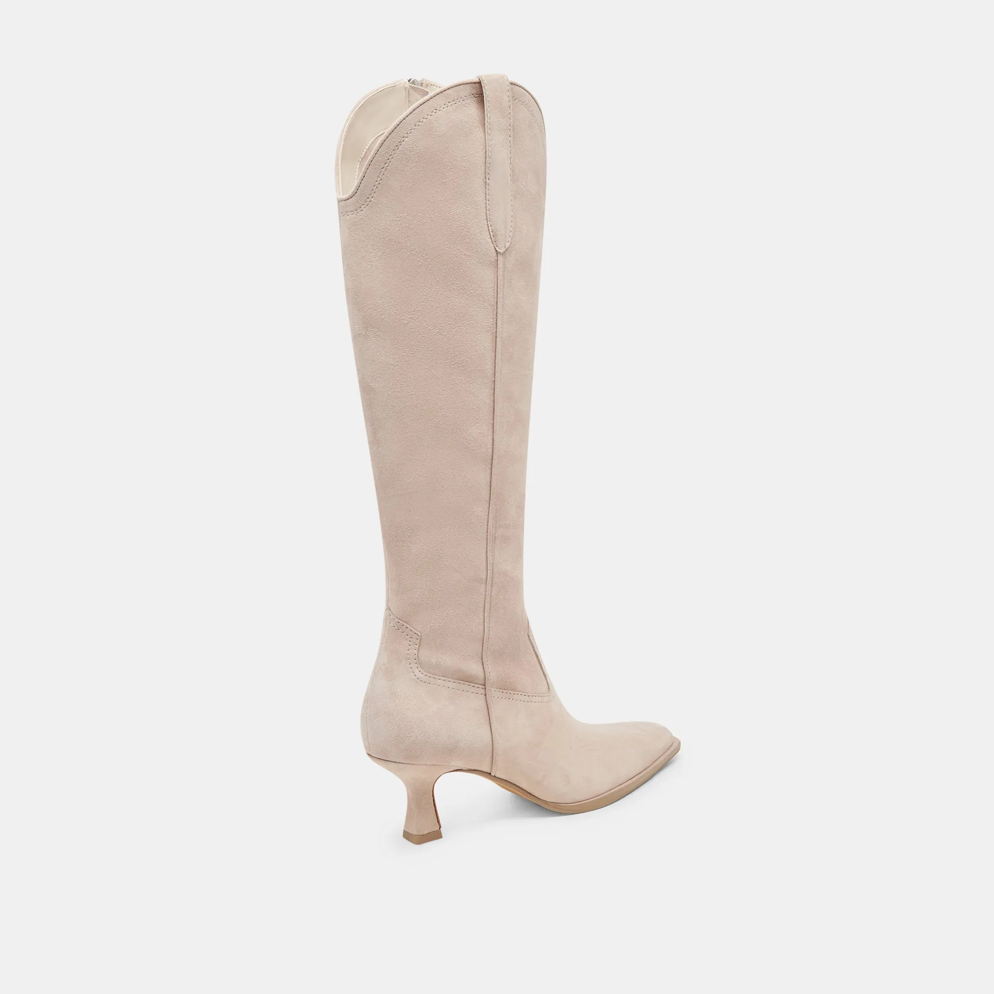 Neutral Tones Military Style ARIANA BOOTS TAUPE SUEDE