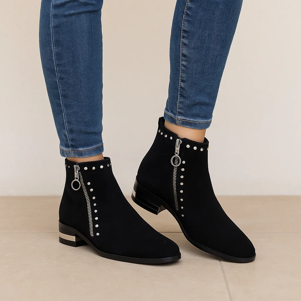 Breathable Interior Versatile DJANGO & JULIETTE FIRMA BLACK SUEDE
