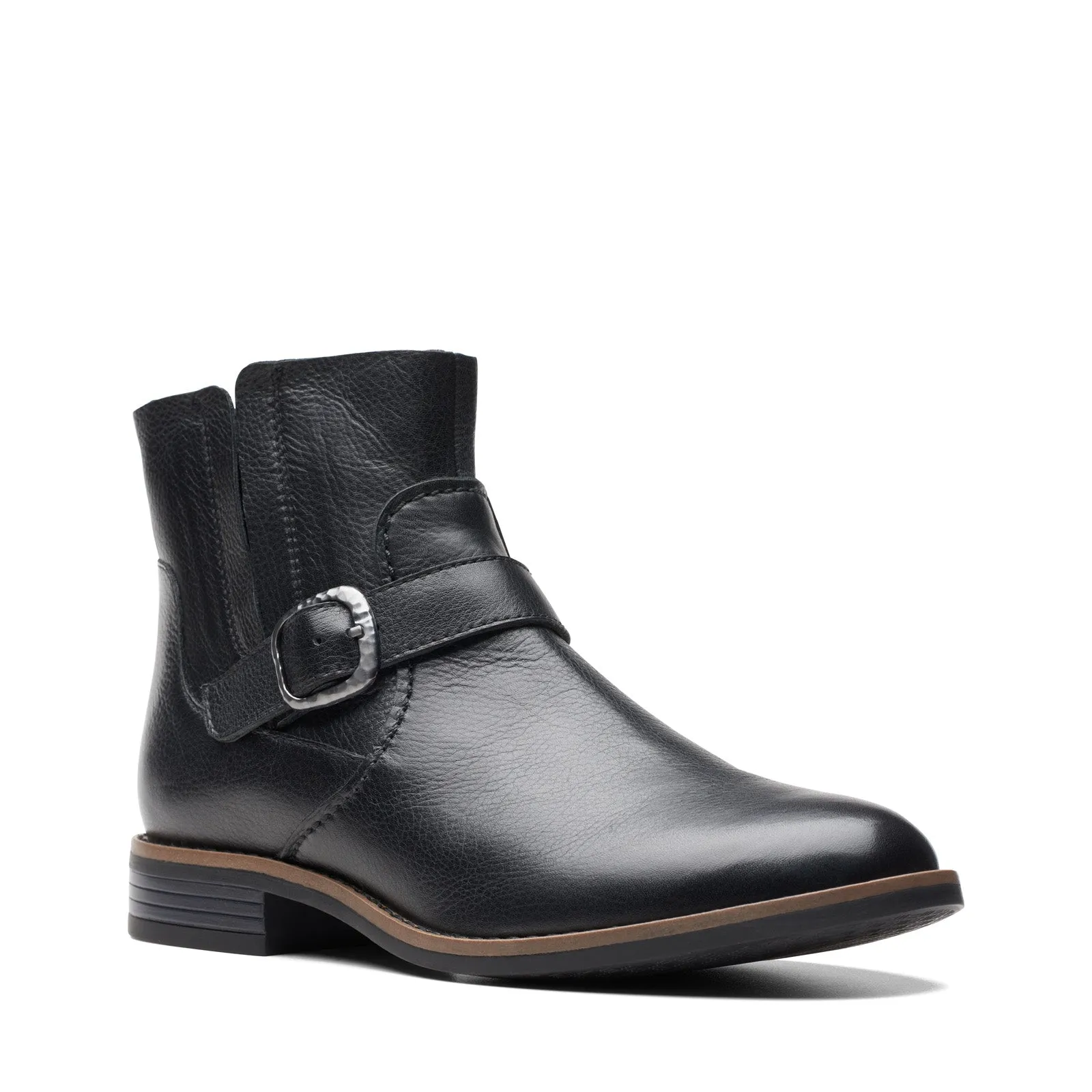 Clarks Camzin Loop 26174150 Womens Black Leather Ankle & Booties Boots Ultimate Style City Wear