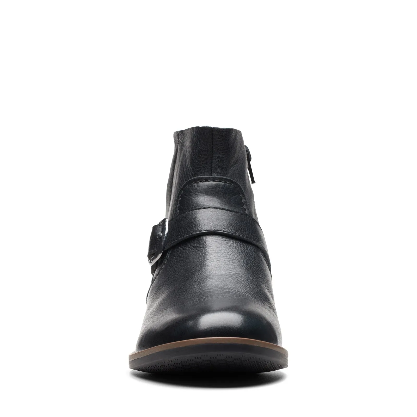 Clarks Camzin Loop 26174150 Womens Black Leather Ankle & Booties Boots Vintage Style