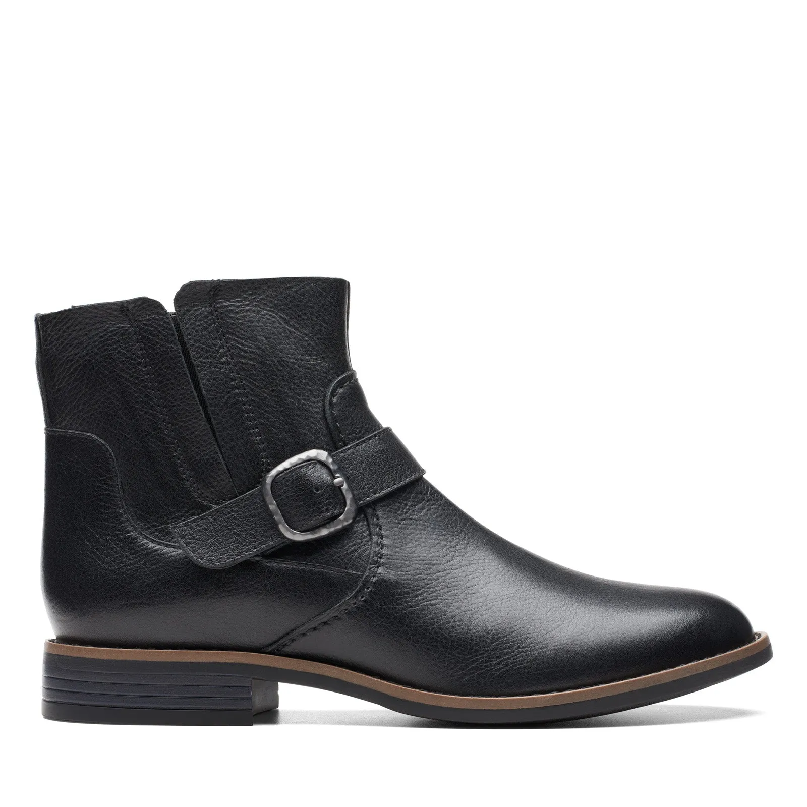 Clarks Camzin Loop 26174150 Womens Black Leather Ankle & Booties Boots City Trek Sport Inspired