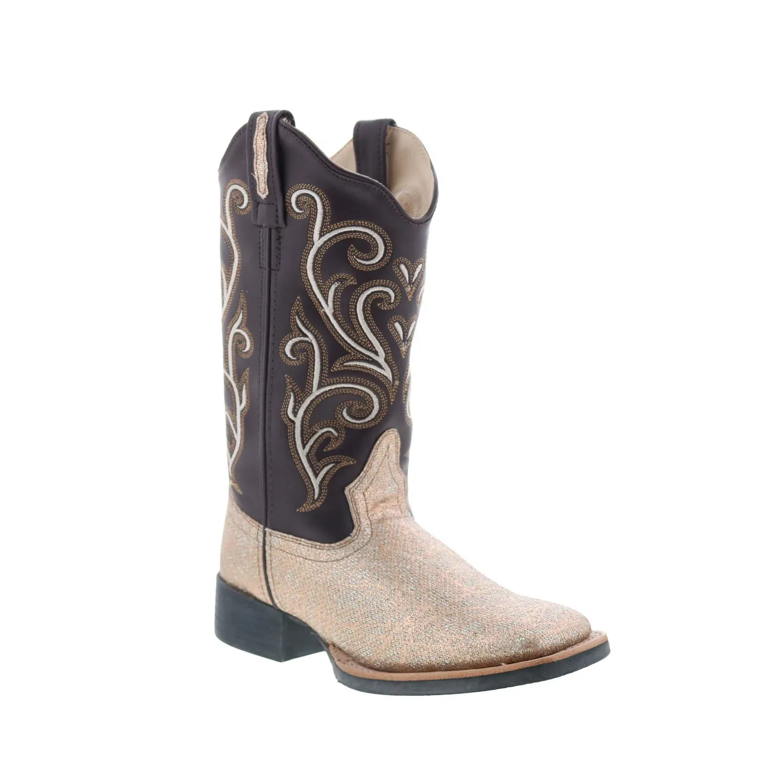 City Trek Jama Old West Medium Square Toe 18125 Womens Brown Cowboy Western Boots