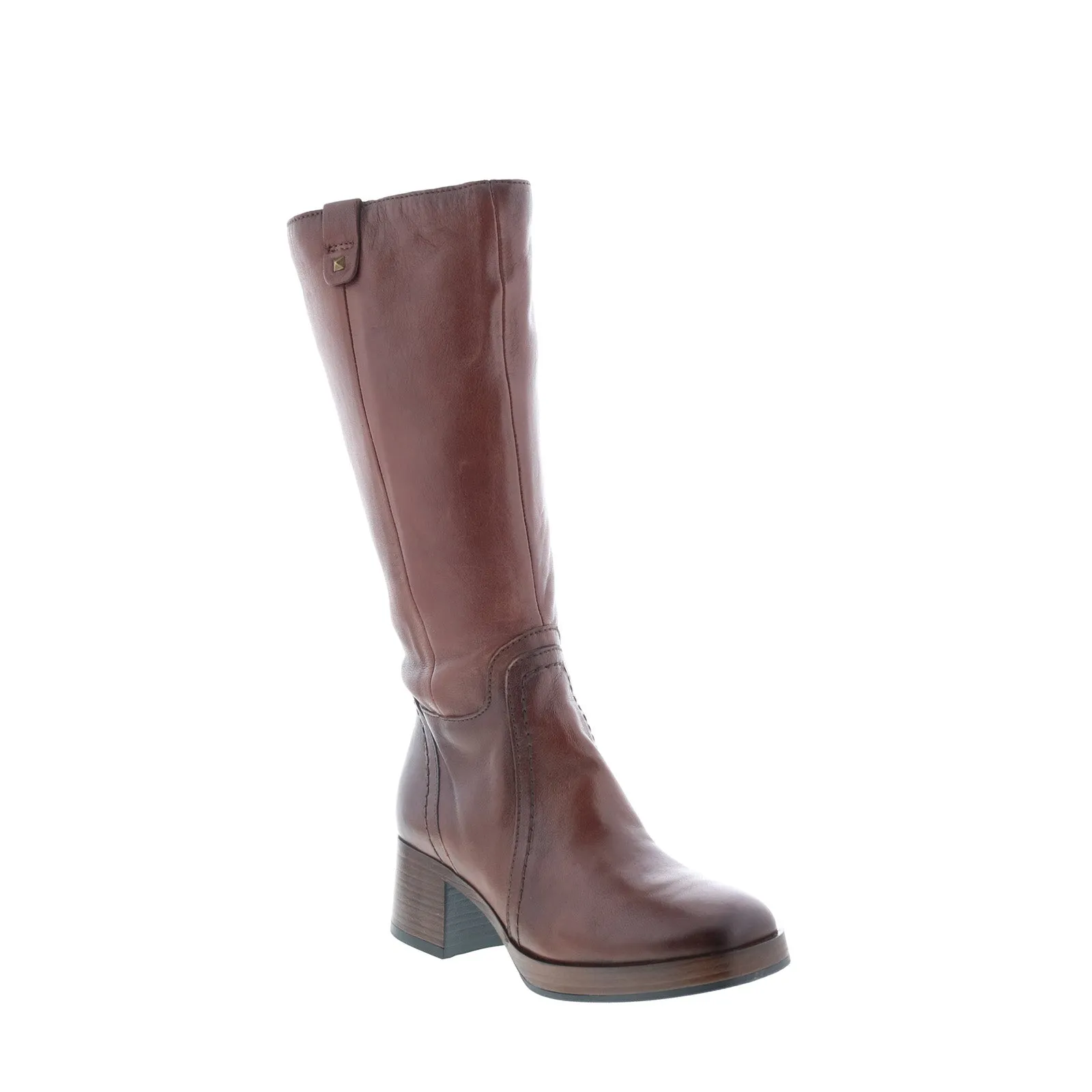 Rough Trail Miz Mooz Mollie Womens Brown Leather Zipper Knee High Boots