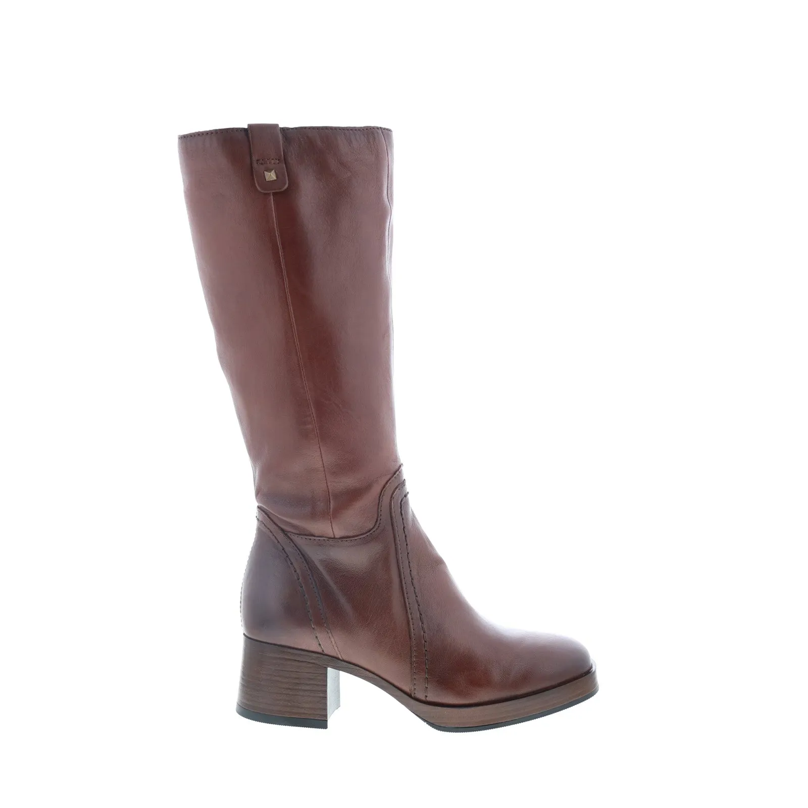 Crisp Edge Miz Mooz Mollie Womens Brown Leather Zipper Knee High Boots