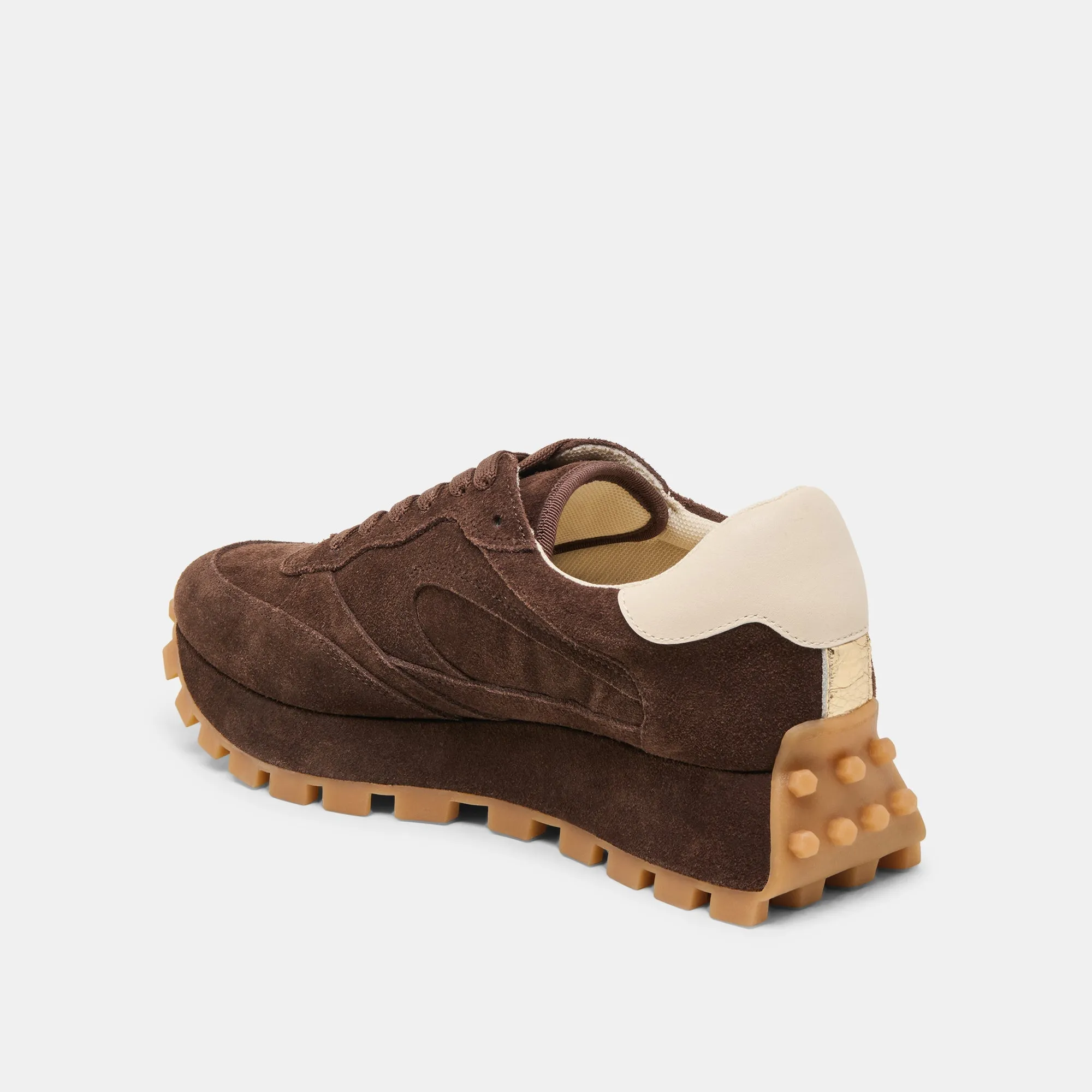 TRICIA SNEAKERS DK BROWN SUEDE Streamlined materials Urban Energy