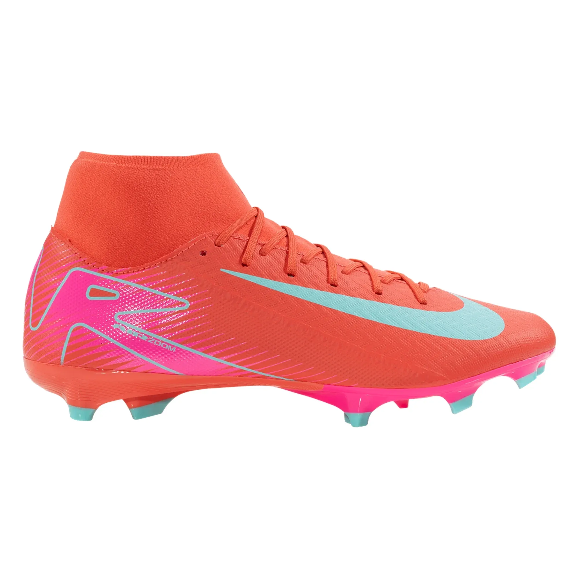 Nike Zoom Superfly 10 Academy FG/MG Soccer Cleats (Ember Glow/Aurora Green) Precision fit Forward Sprint