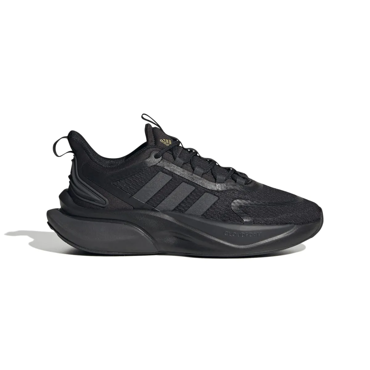 Classic ADIDAS HP6149 ALPHABOUNCE  WMN'S (Medium) Black/Carbon/Gold Mesh Running Shoes