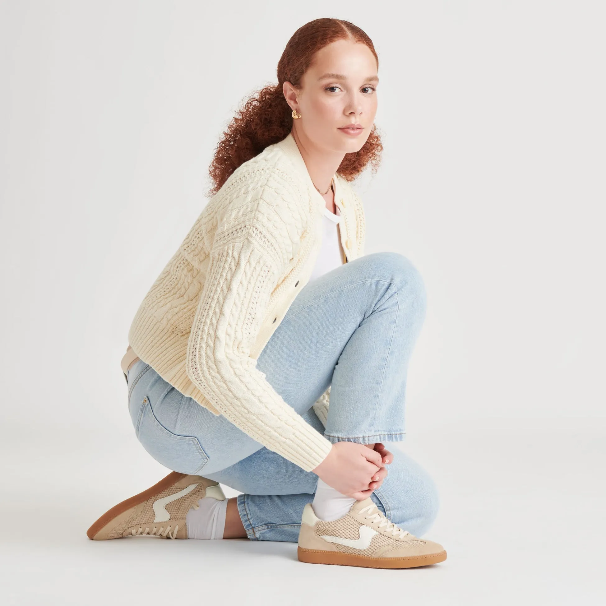 Quick Fit Casual grip NOTICE MESH SNEAKERS SESAME WOVEN MESH