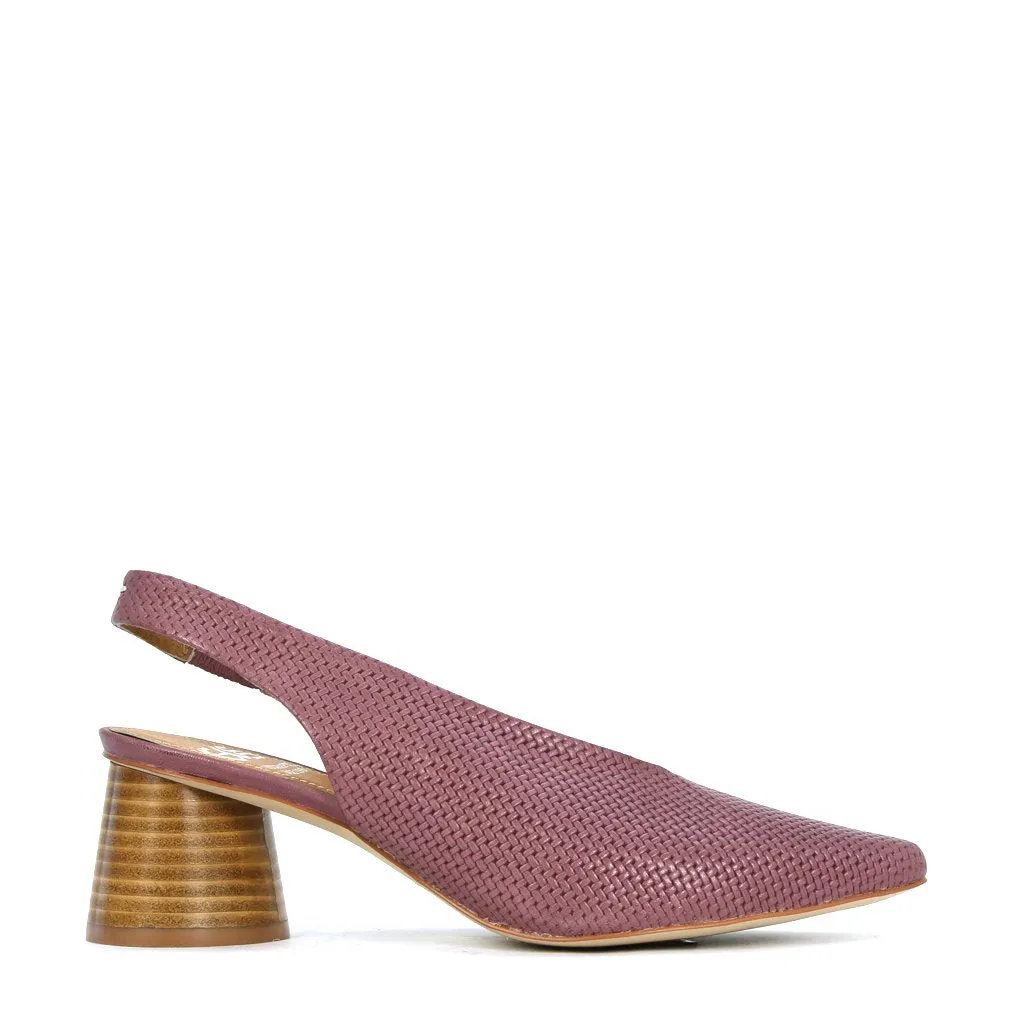 Hali Leather Sling Back Mulberry Structured ease Rough texture