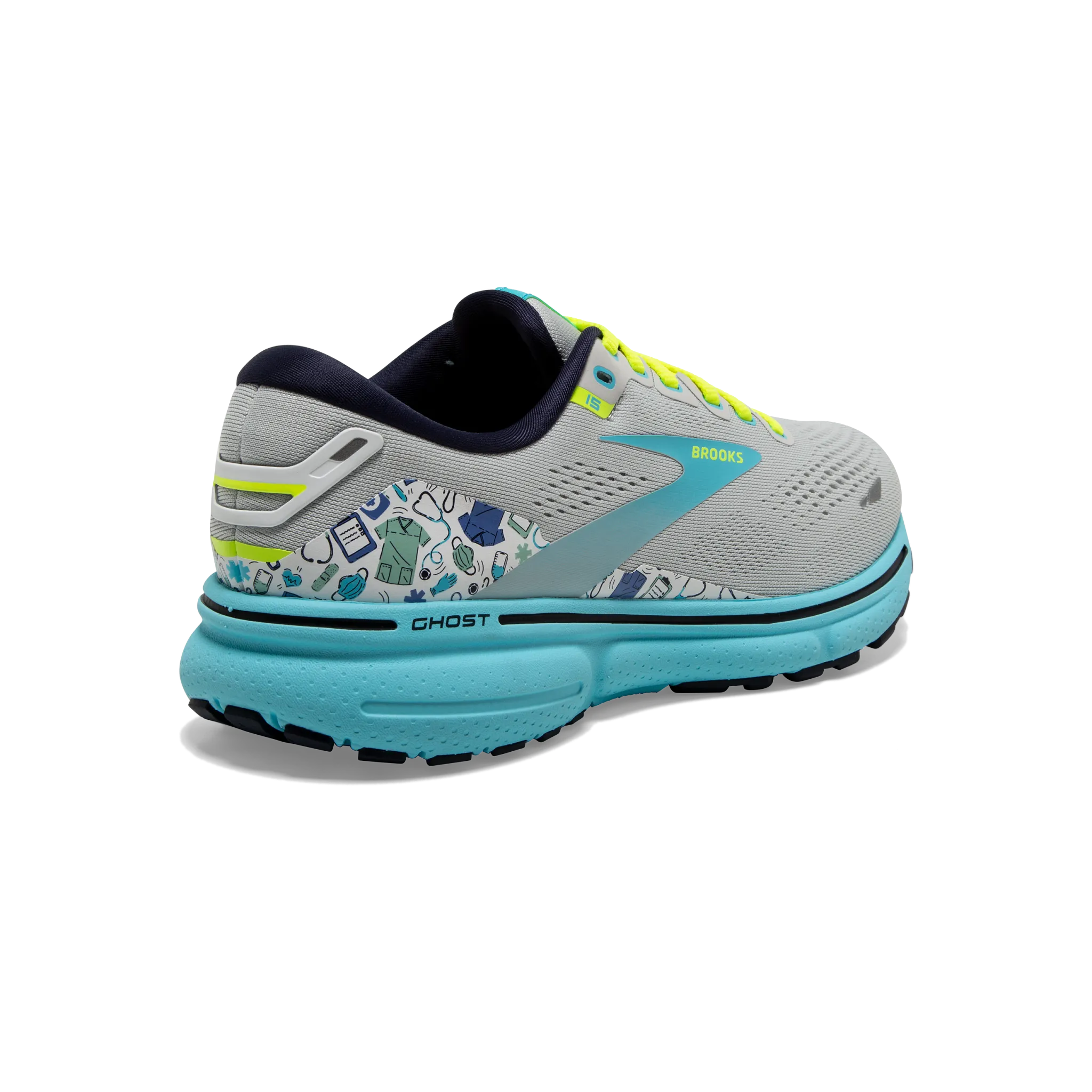 Women's Ghost 15 heart health running in a sports complex shoes