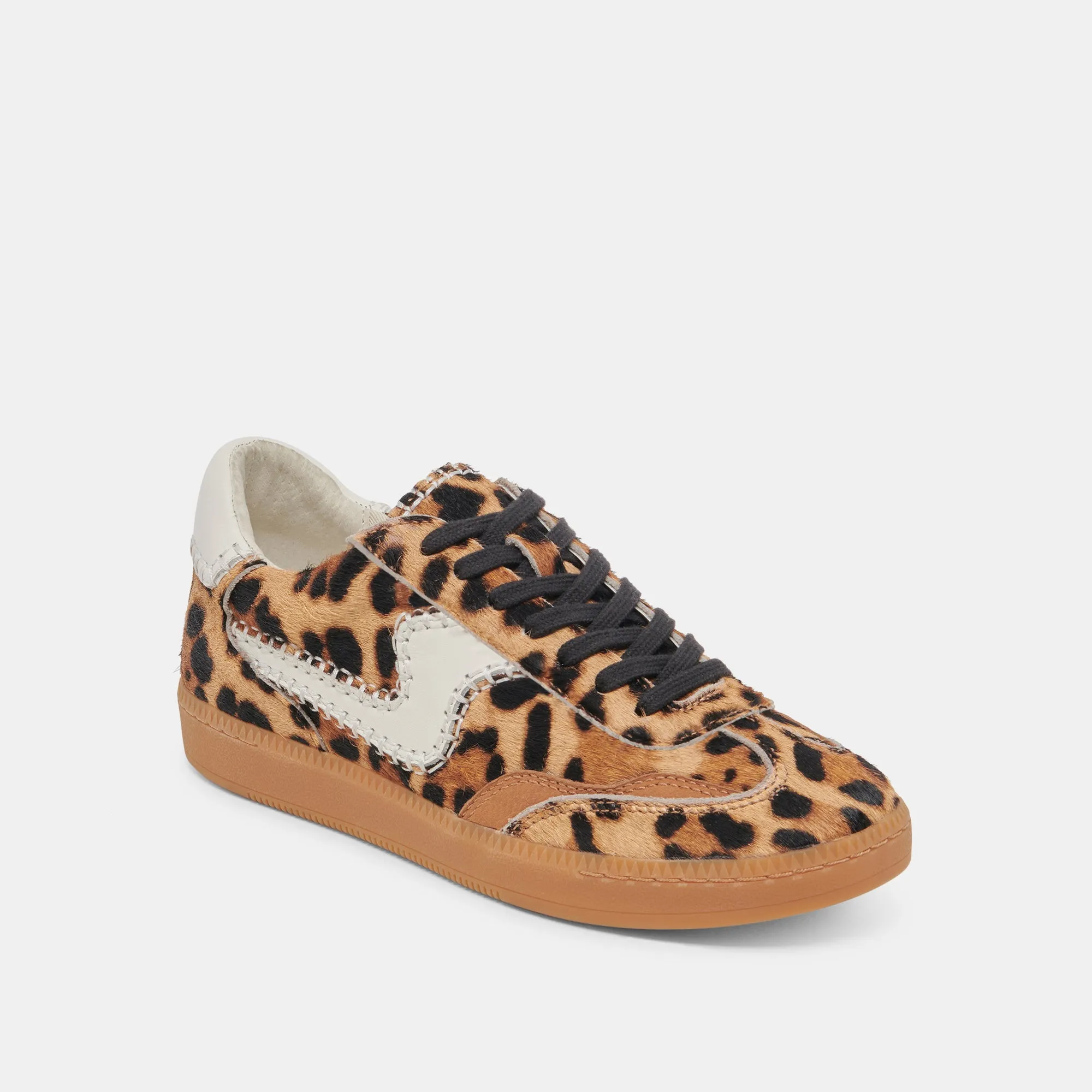 Lace System NOTICE STITCH WIDE SNEAKERS DK LEOPARD CALF HAIR