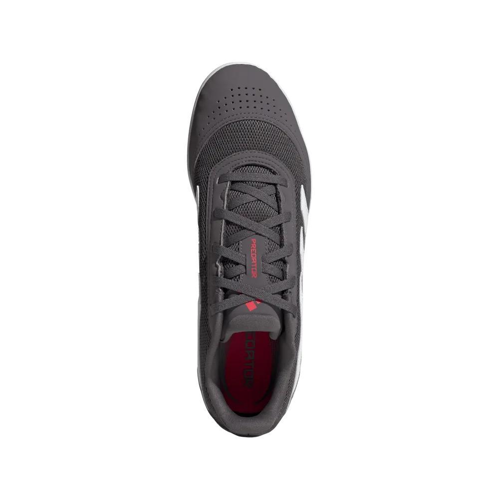Stable Footing Elastic Band Adidas Predator Club IN Sala Indoor Football Shoes (Grey Strata/Cloud White/Lucid Red)