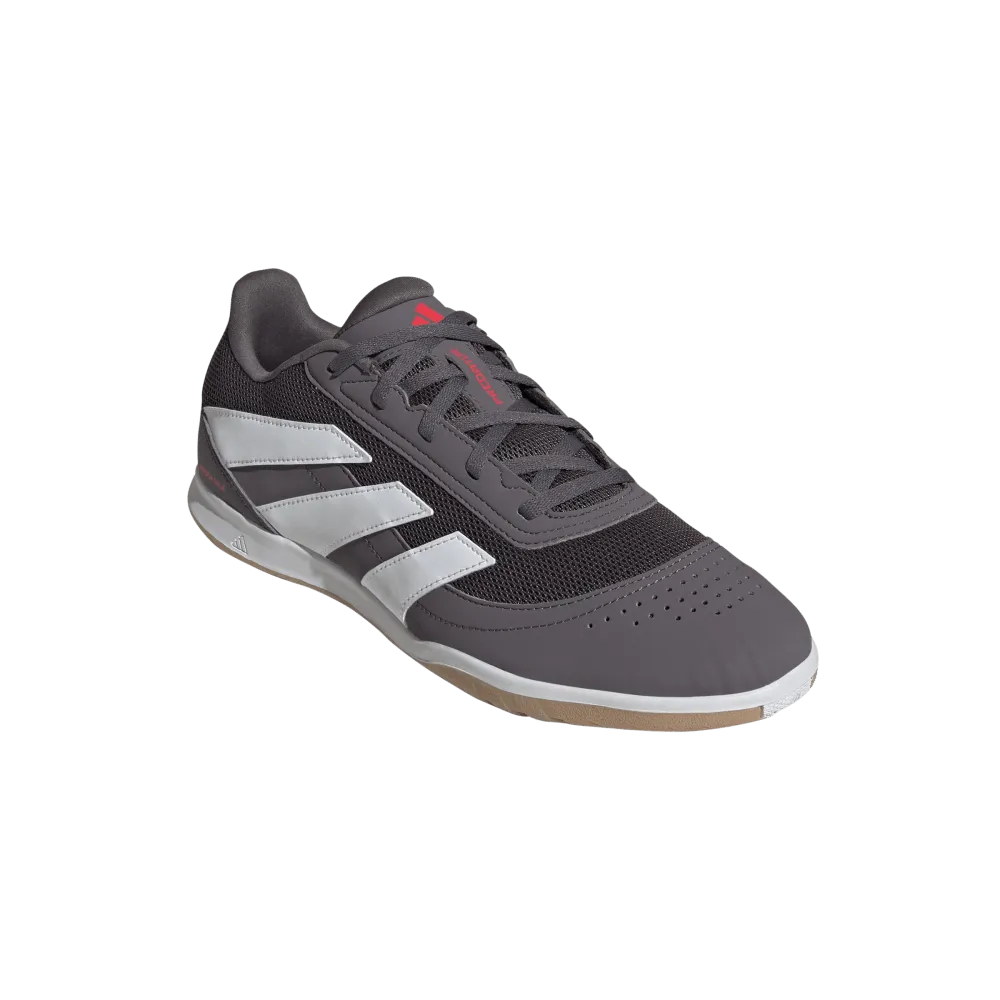 Reliable Sole Adidas Predator Club IN Sala Indoor Football Shoes (Grey Strata/Cloud White/Lucid Red)