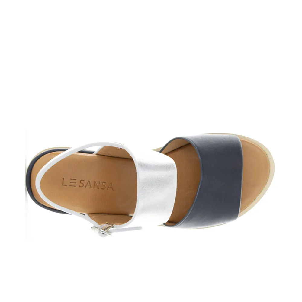 LE SANSA TESS NAVY SILVER high - top mid - top