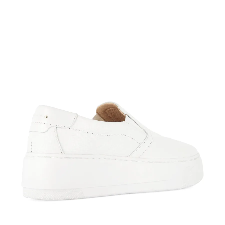 fade-resistant Pastel MAXWELL - WHITE WEAVE LEATHER