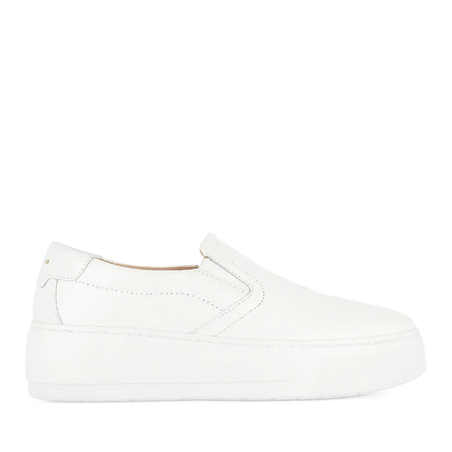 Wedge Heel MAXWELL - WHITE WEAVE LEATHER