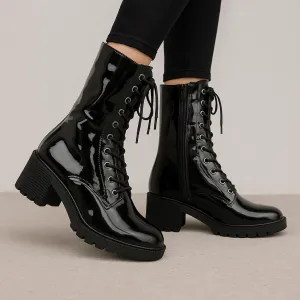DJANGO & JULIETTE ZACK BLACK PATENT Rough Ready