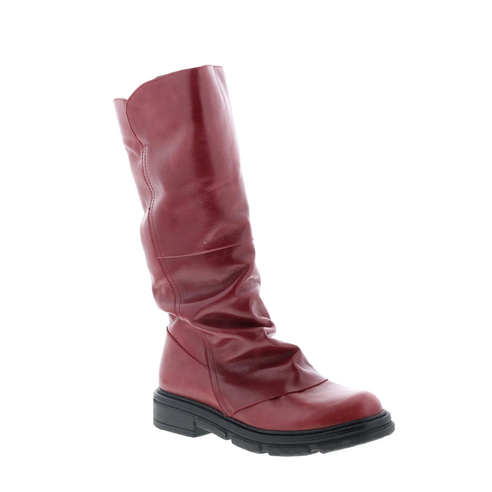 Business Meeting Miz Mooz Helin Womens Red Leather Zipper Casual Dress Boots