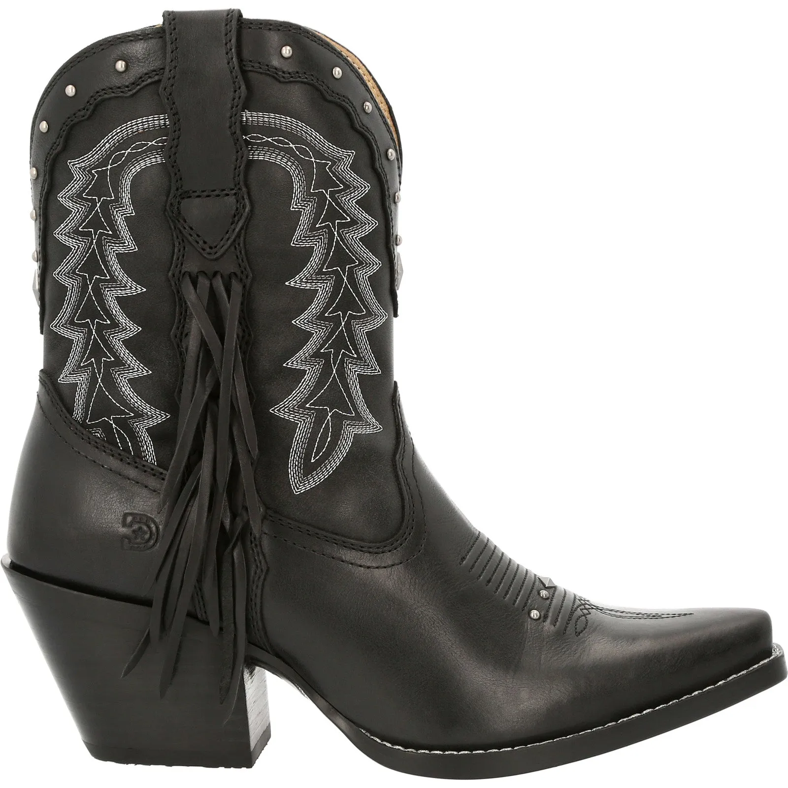 Durango Crush DRD0432 Womens Black Leather Zipper Cowboy Western Boots Synthetic Upper Comfortable Sockliner