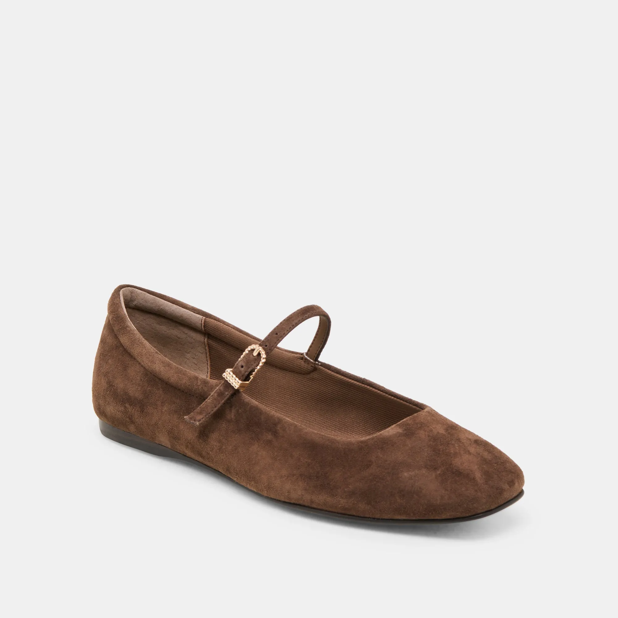 REYES BALLET FLATS DK BROWN SUEDE House Shoe