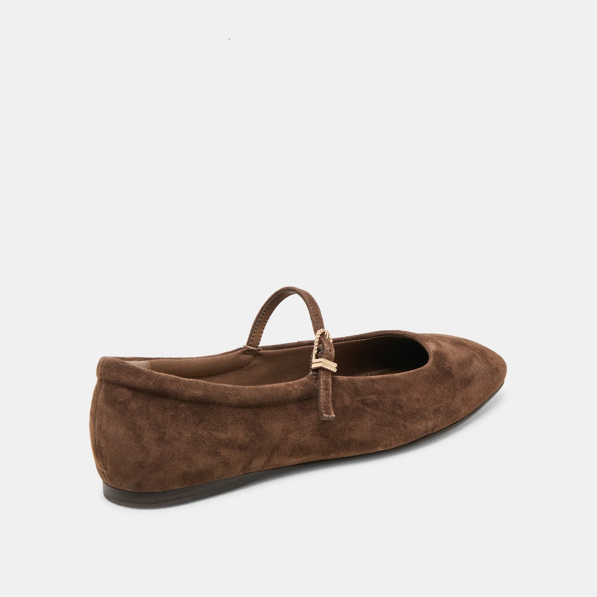 REYES BALLET FLATS DK BROWN SUEDE Event Ready