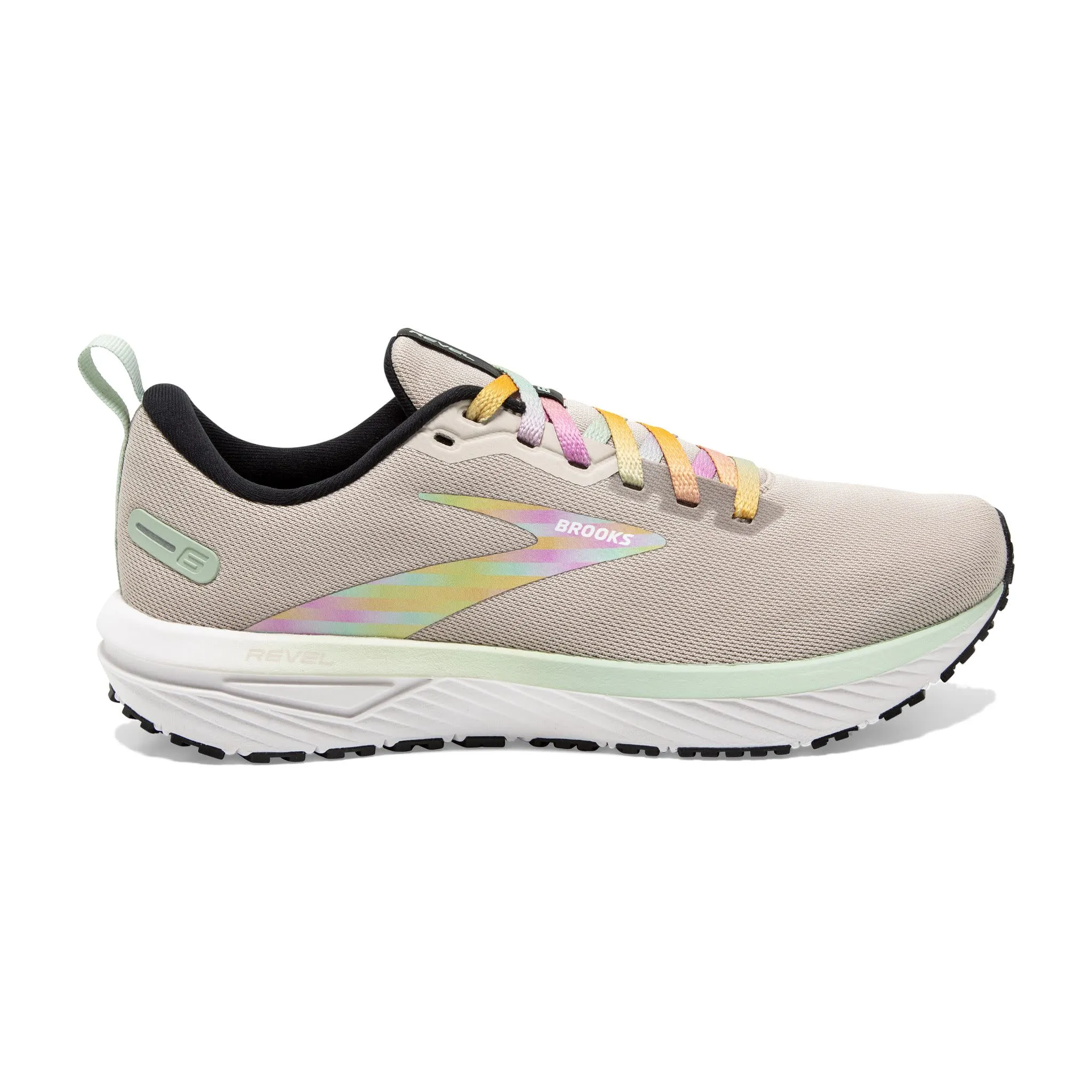Women's Revel 6 running in a mud pot area shoes
