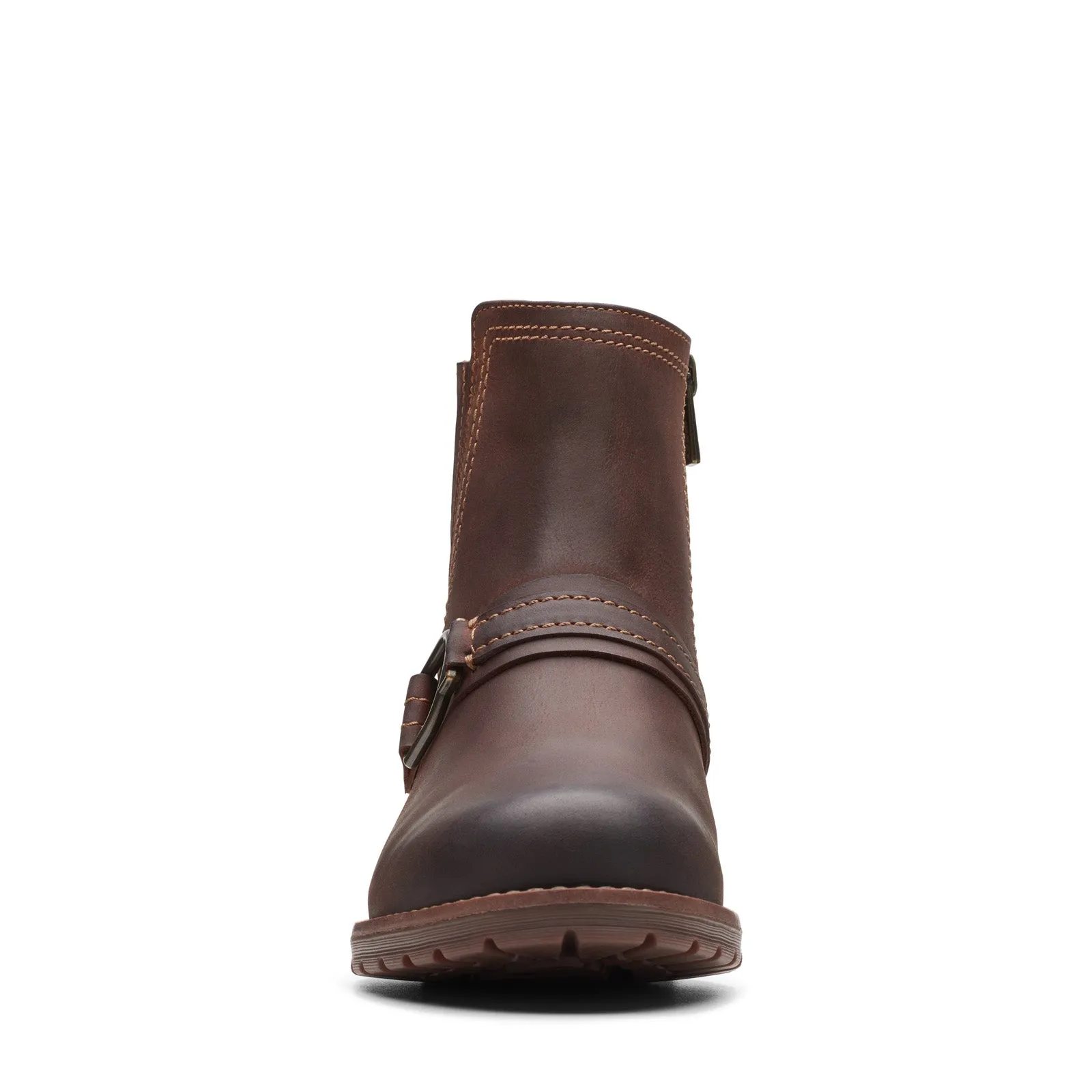 High Utility Clarks Aspra Buckle 26174953 Womens Brown Leather Zipper Casual Dress Boots