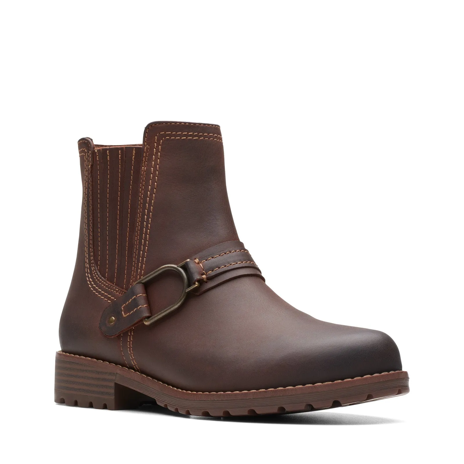 Cool Seasons Clarks Aspra Buckle 26174953 Womens Brown Leather Zipper Casual Dress Boots