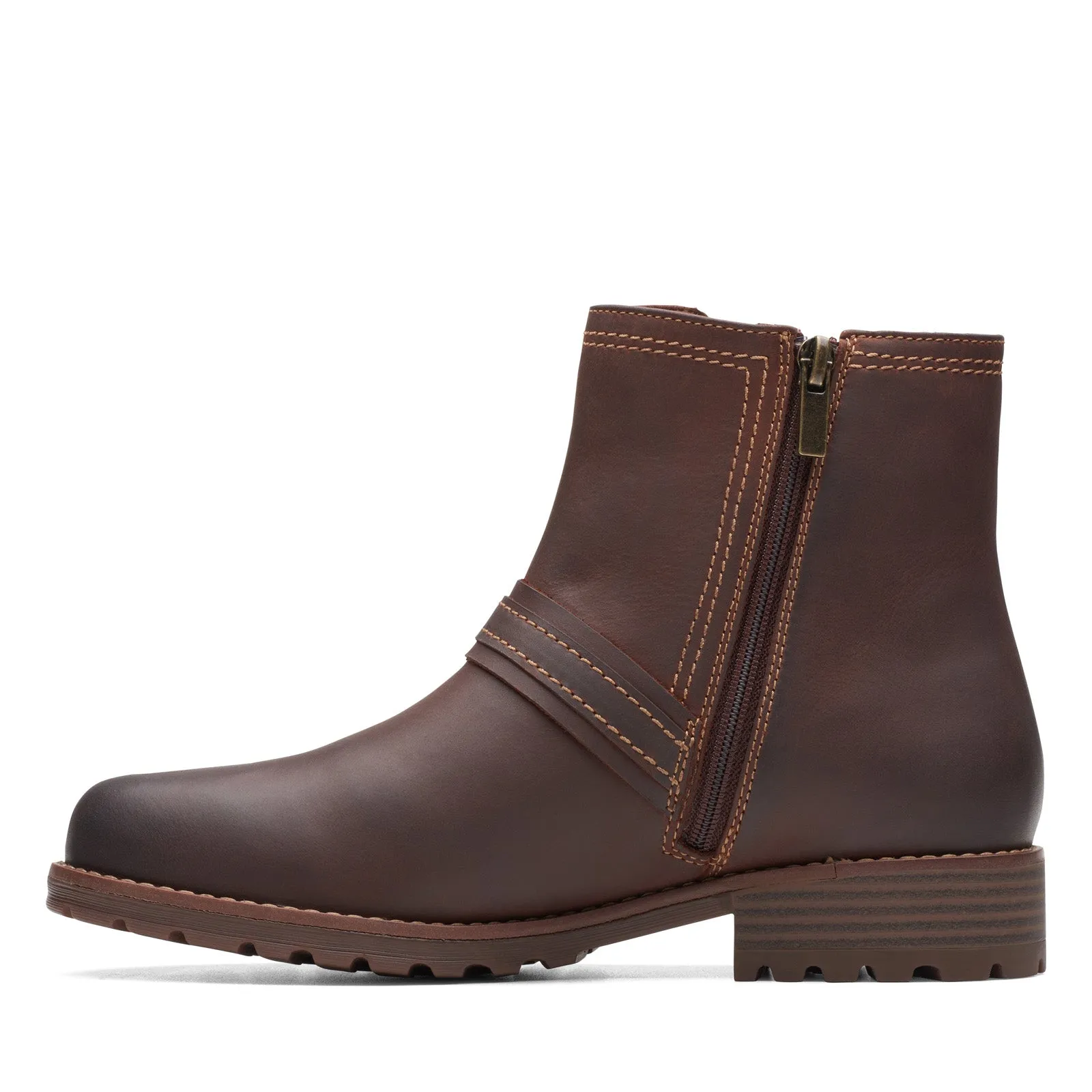 Clarks Aspra Buckle 26174953 Womens Brown Leather Zipper Casual Dress Boots Nature Lover