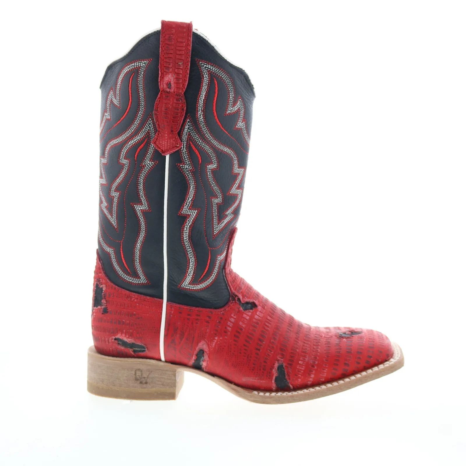 Outlaw Ladies 11" Lizard PNT 70002 Womens Red Leather Western Boots Daily Ready Urban Footwear