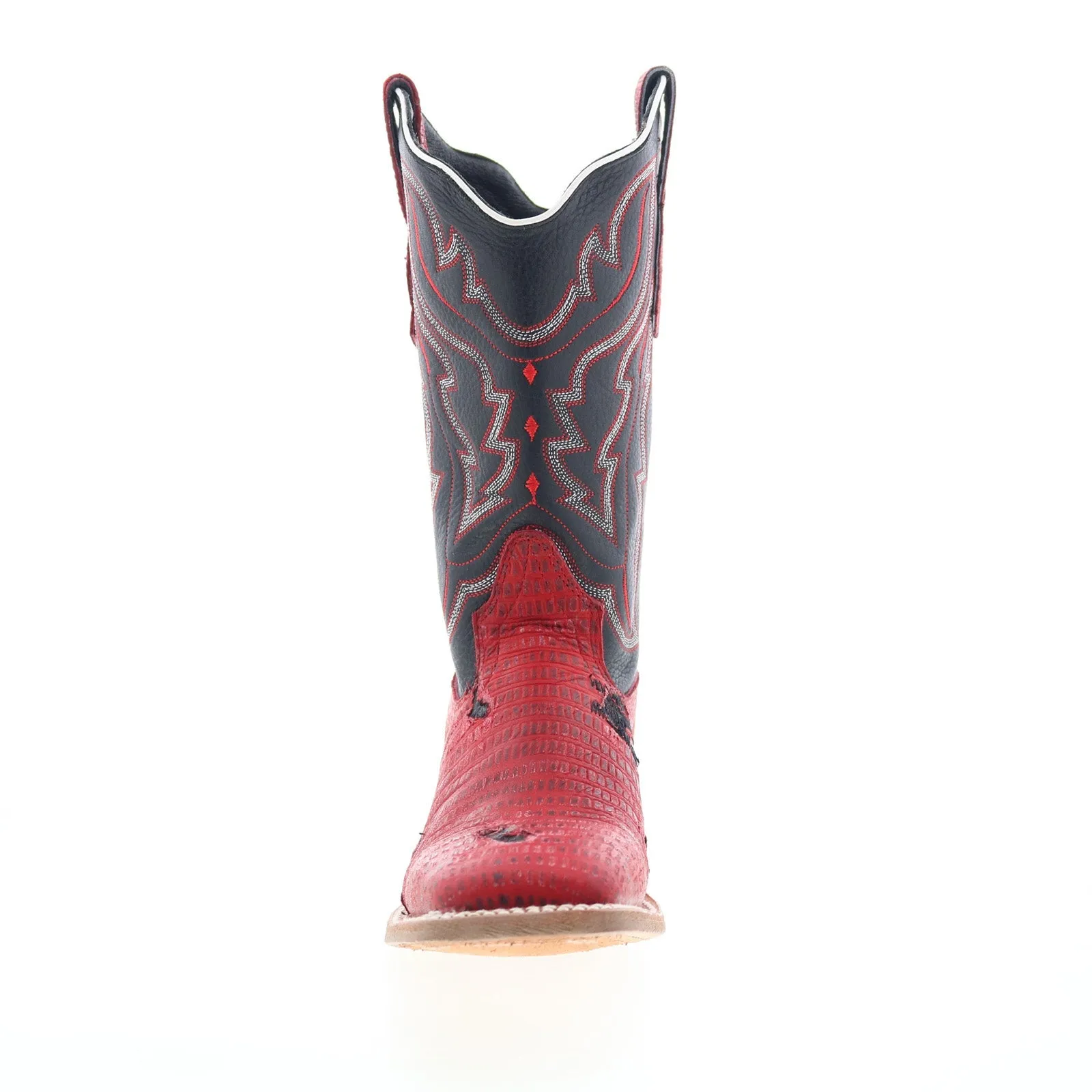 Outlaw Ladies 11" Lizard PNT 70002 Womens Red Leather Western Boots Daily Movement Active Comfort
