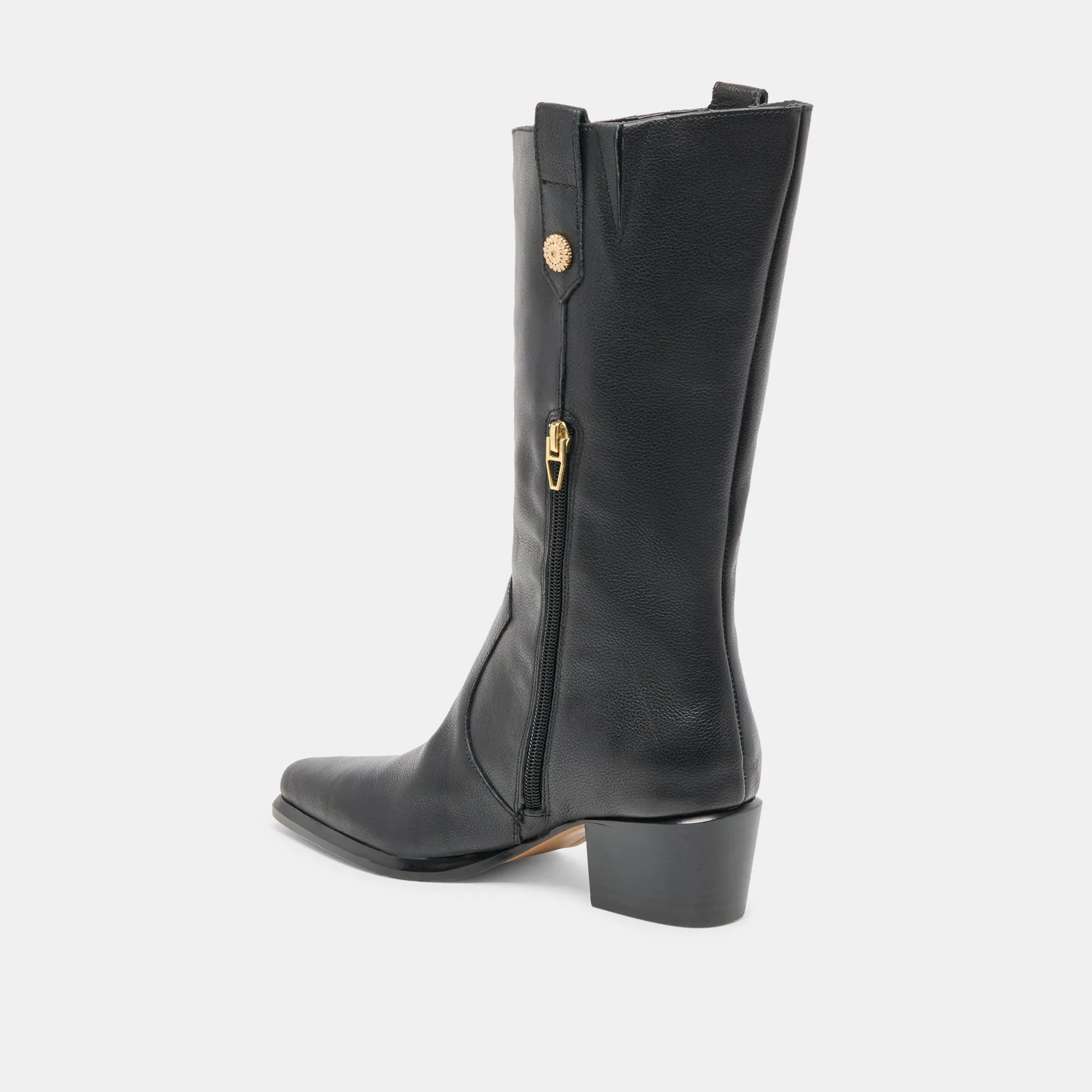 VERN WIDE CALF BOOTS BLACK LEATHER Construction Worker Weekend Fit