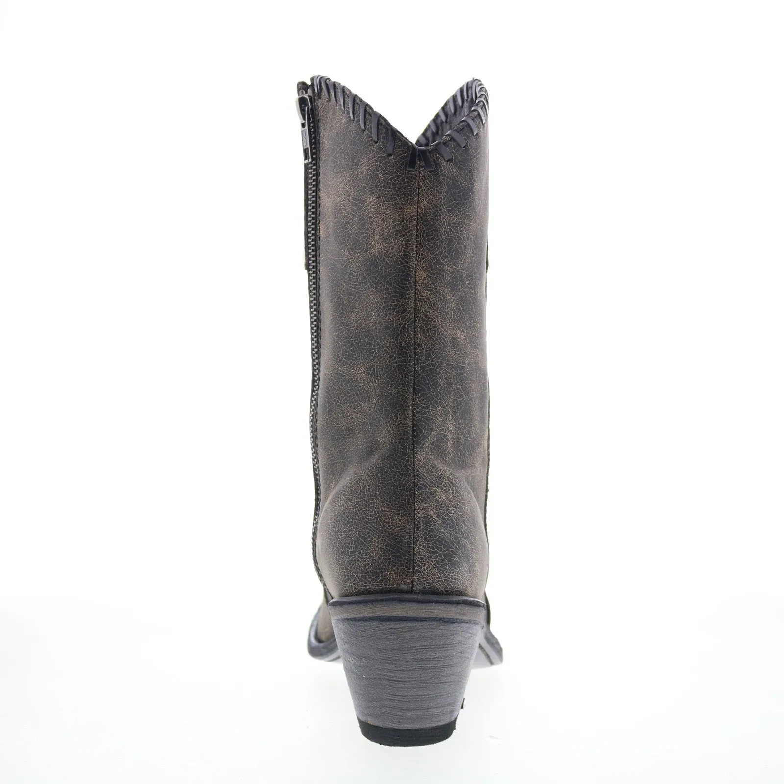 Waterproof Protection Beach Walk Jama Old West Snip Toe 18152 Womens Gray Leather Zipper Western Boots