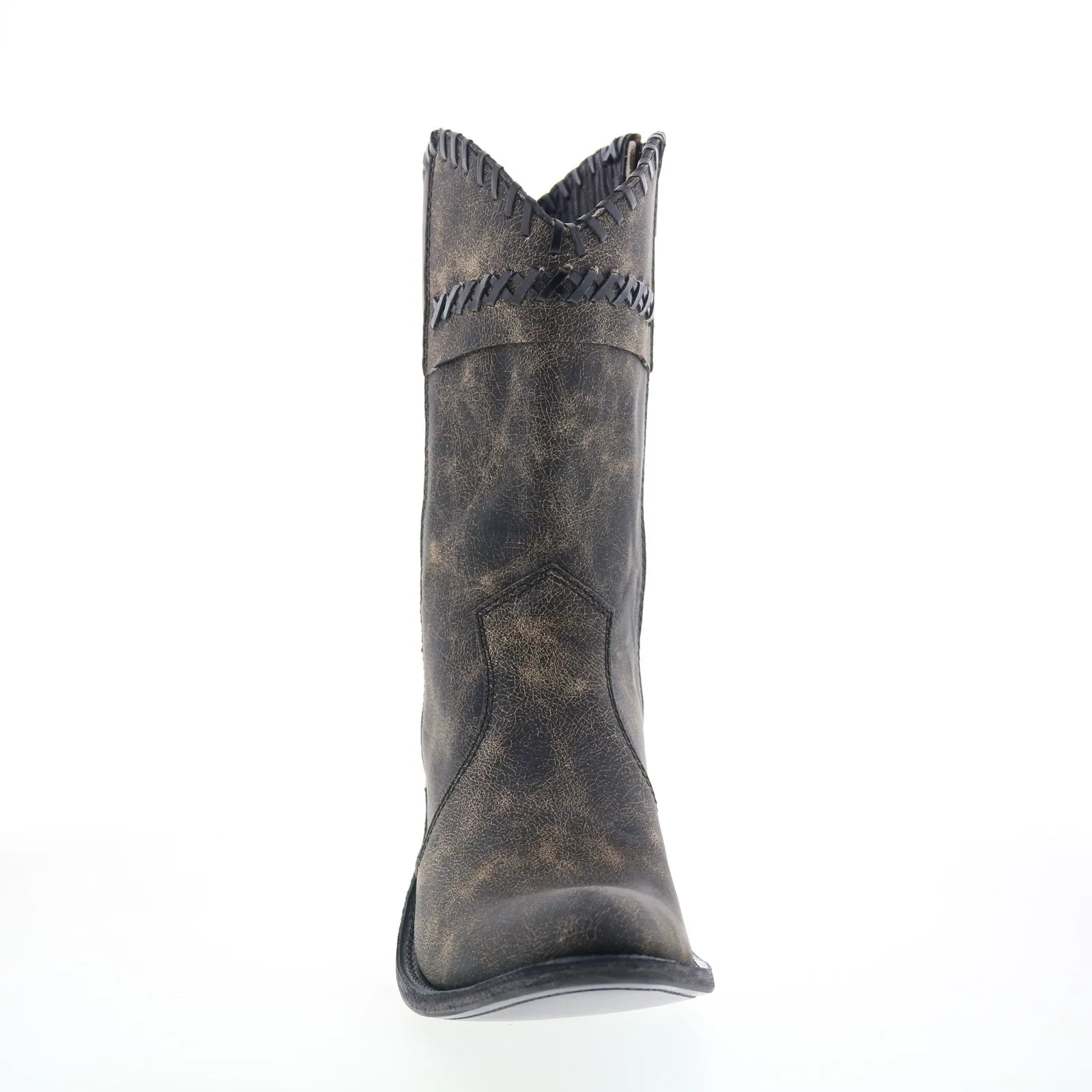 Jama Old West Snip Toe 18152 Womens Gray Leather Zipper Western Boots Long distance Anti-Slip Function