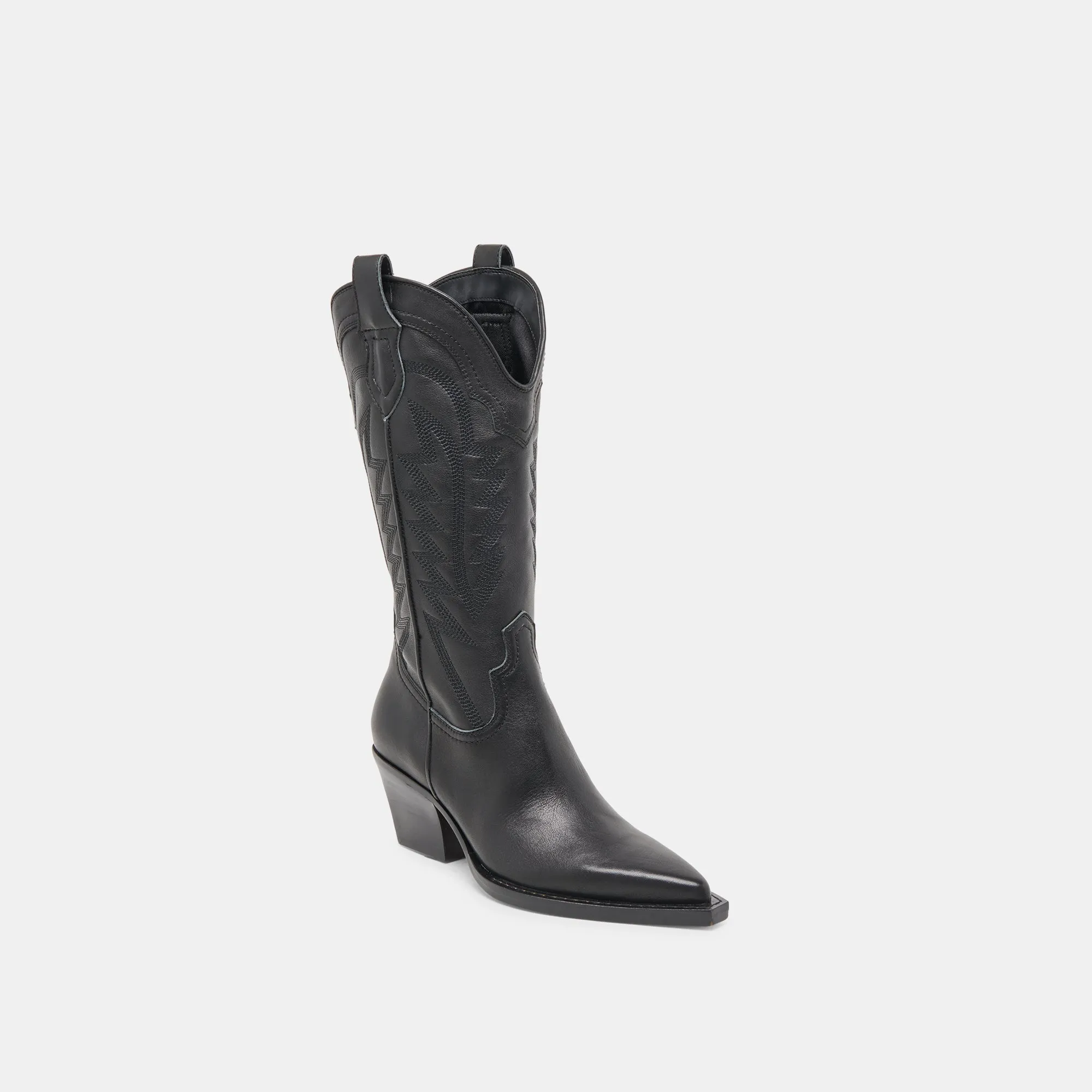 reinforced sole Durable Look RYLAND BOOTS BLACK LEATHER