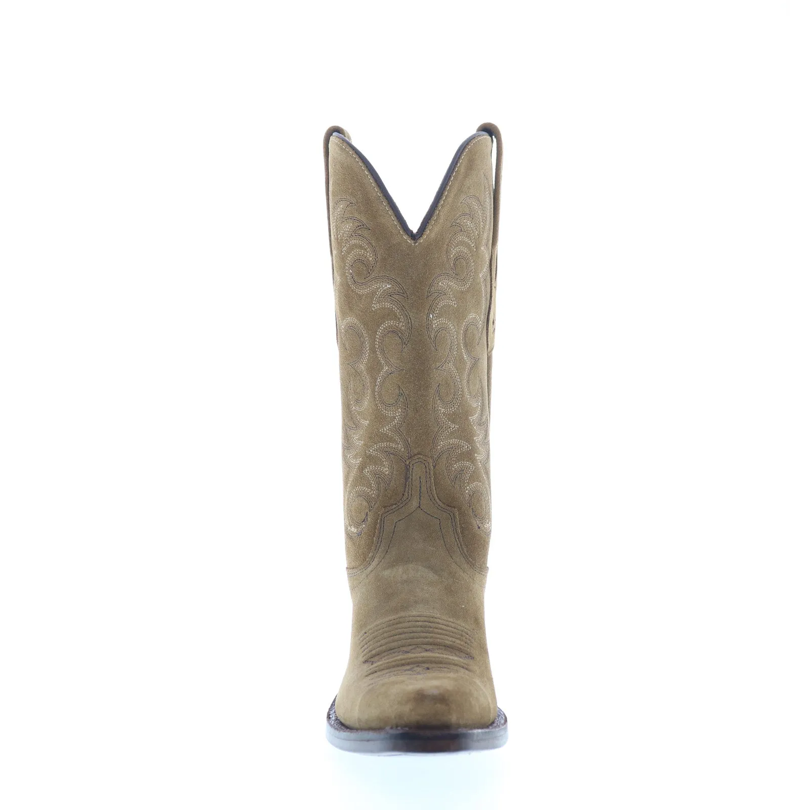 Jama Old West LF1536 Womens Brown Suede Slip On Cowboy Western Boots Subtle Aesthetic