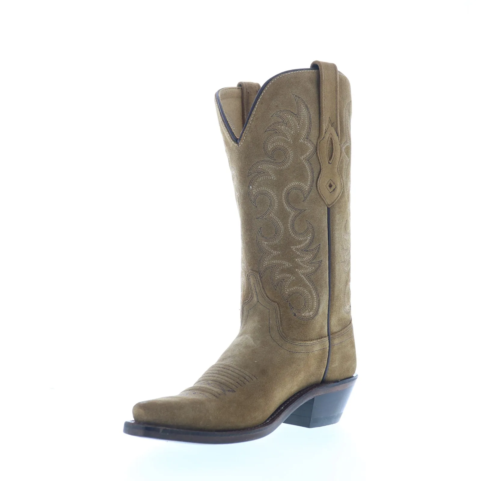 Jama Old West LF1536 Womens Brown Suede Slip On Cowboy Western Boots Casual Adventure