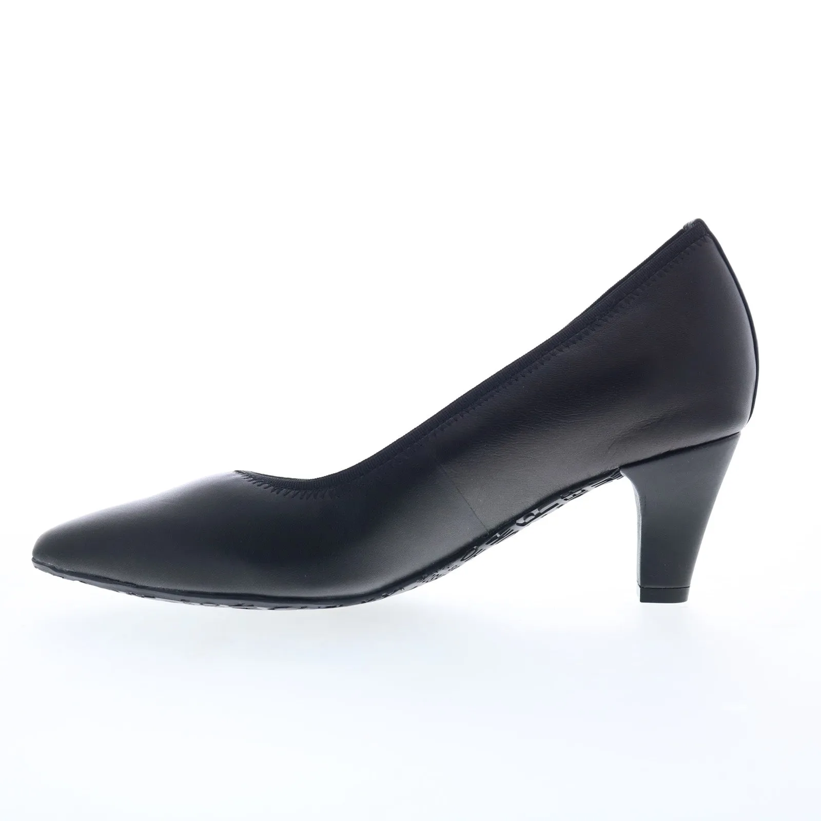 Soft Interior Ros Hommerson Karat 75069-10 Womens Black Narrow Leather Pumps Heels Shoes